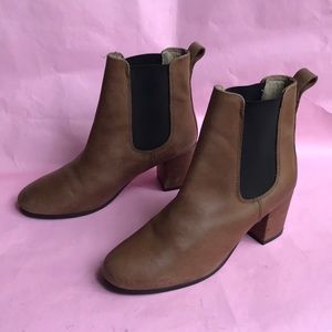 Brown Topshop leather booties